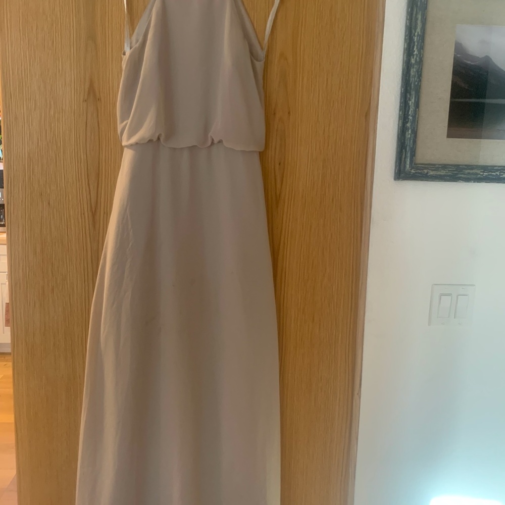 Bill Levkoff Cream/Cashmere Chiffon Formal Gown